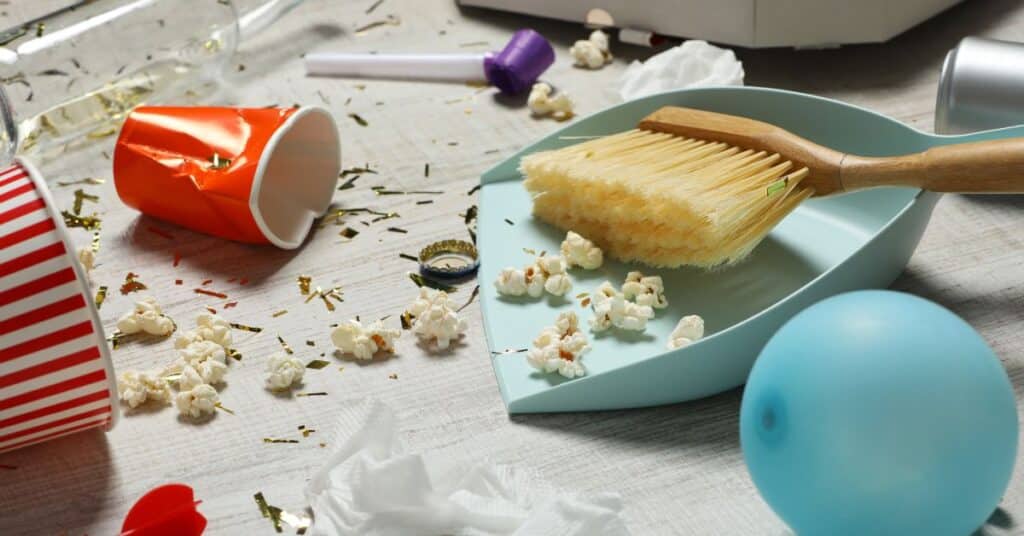 how to clean up after a party