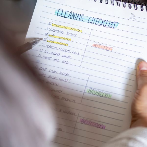 A cleaning checklist.